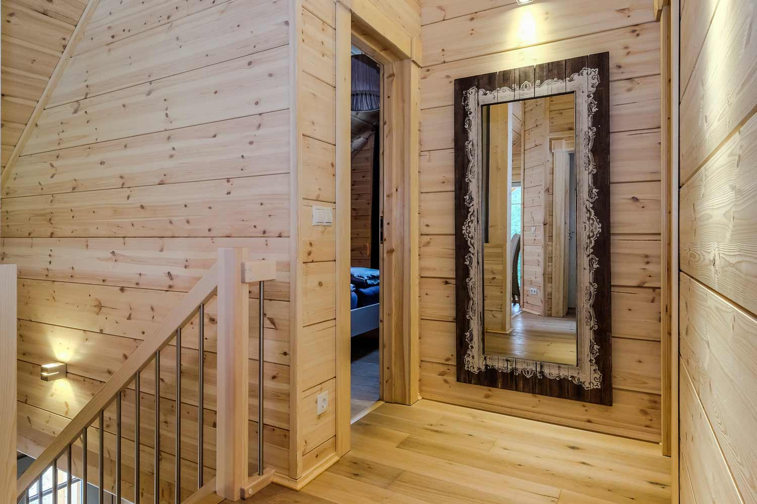 Lodge Einklang – Wohnbereich mit Kaminofen