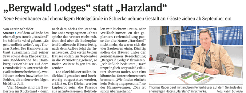 Bergwald-Lodges statt Harzland